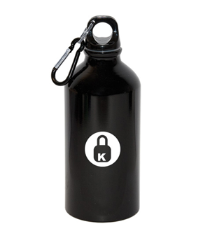 500 ML (17OZ.) ALUMINUM WATER BOTTLE WITH CARABINER
